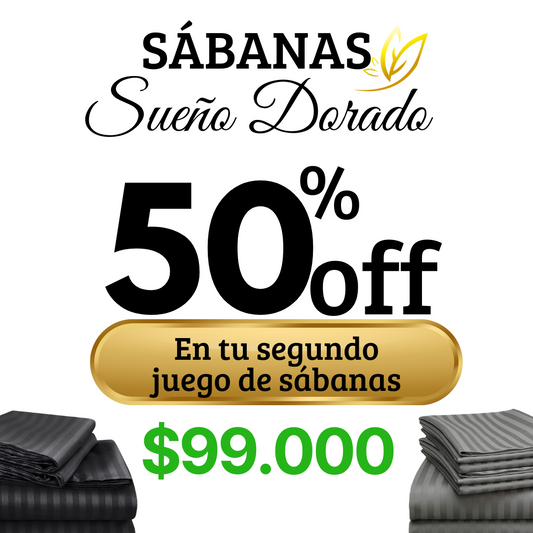 Juego de Sábanas - 4 piezas 50% en la segunda unidad